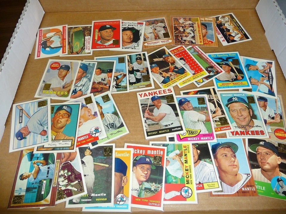 Juego completo de 36 cartas Yankees Topps Mickey Mantle 1996 reimpresión conmemorativa Foto 1 de 1