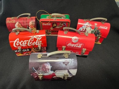 SET OF 6 COCA COLA TIN LUNCH BOX ORNAMENTS - Image 1 of 3