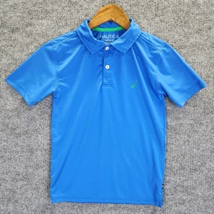 Nautica Shirt Boy's Small 8 Royal Blue Collared Polo Short Sleeve School - Picture 1 of 8
