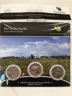 War in The Pacific  2019, 3  Coin Mint  Set, From Mints P, D & S, Uncirculated - Image 1 of 2