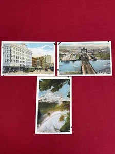 Lote de 3 postales vintage TACOMA WASHINGTON Eagle Peak, Broadway, fabricación - Imagen 1 de 11