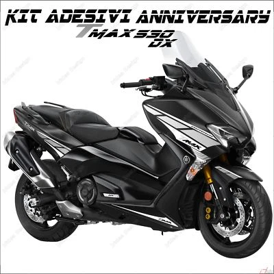 IRIDEA ADESIVI ANNIVERSARY SPORT COMPATIBILE YAMAHA TMAX T-MAX 530 DX SX BIANCO ARGENT