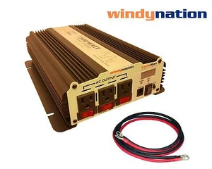 VertaMax 1500 Watt Power Inverter DC to AC Car, RV LED Display + Battery Cables - Picture 1 of 7