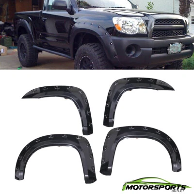 For 2005-2011 Toyota Tacoma 73.5 Fleetside Bed Pocket Style Black Fender Flares - Image 1 of 4
