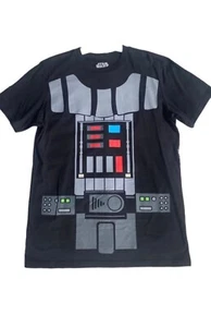 Star Wars Mens Black Darth Vader Costume T-Shirt With Cape Sz S - Picture 1 of 3