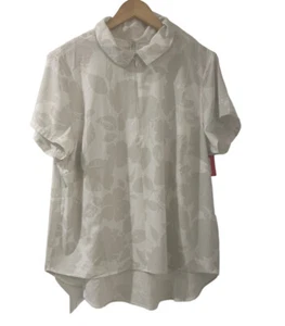 Spanx Sunshine Short Sleeve Top Womens Size 1X Floret Print Off White Soft NEW - Picture 1 of 7