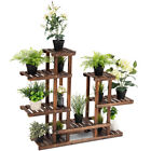 Costway 6Tier 13 Pots Wooden Plant Flower Display Stand Wood Shelf Storage Rack