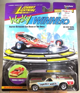 1996 Johnny Lightning Series #3 Wacky Winners TROUBLE MAKER grau mit Chromspeichen - Bild 1 von 6