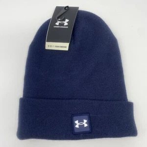 Under Armour Cuffed Beanie Navy Blue Hat Men OSFM Colder Conditions UA Cap NWT - Picture 1 of 5