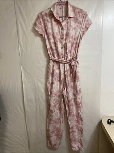 Abercrombie Kids Button Up Jumpsuit Tie Dye w/Waist Cloth Belt Size 15/16 - Picture 1 of 8