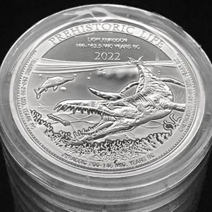 2022 Democratic Rep of Congo 1 oz Silver Liopleurodon Reptile Ocean - Picture 1 of 5