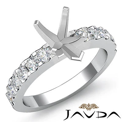 Pear Semi Mount Prong Set Diamond Engagement Fine Ring 14k White Gold 0.47 Ctw - Image 1 of 3