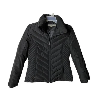 Kenneth Cole Reaction Women's Black Puffer Jacket Down Fill Pockets Size Medium - Image 1 of 4