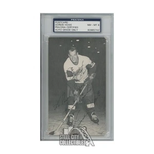 Gordie Howe Autographed Detroit Red Wings Postcard - PSA/DNA 8 NM-MT - Picture 1 of 2
