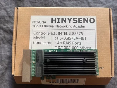 PCI Express PCIe RJ45 4x 1 Gigabit NIC Intel JL82575 Server NIC Netzwerkkarte - Bild 1 von 4