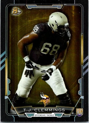 2015 Bowman #77 T.J. Clemmings Rookies Rainbow Black - Image 1 of 2