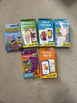 Set of 6 Educational Flash Cards: Picture Words, sight Words, phonics Made Easy - Image 1 of 4