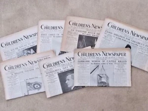 JOB LOT OF 7 ORIGINAL ANTIQUE NEWSPAPERS - THE CHILDREN'S NEWSPAPER - LOT 4 - Picture 1 of 8