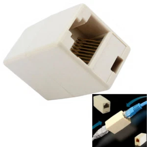 2PC RJ45 Adapter Network Ethernet Lan Coupler Connector CAT 5 5E Extender Plug - Picture 1 of 5