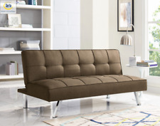 Serta Chelsea Modern Full Futon Black Fabric Armless Convertible Bed Sofa Lounge