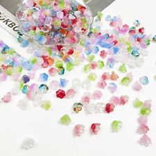 200PCS Glass Flower Beads Czech Glass Beads for Jewelry Making Colorful Flowe