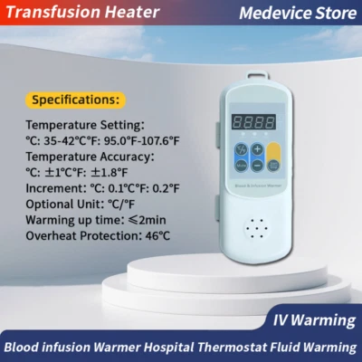 Calentador de transfusión termostato calentamiento de fluido calentador de infusión de sangre portátil Foto 1 de 4