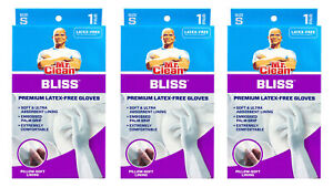 Mr. Clean Bliss Premium Latex Free Gloves Small 1 Pair Set of 3 - White