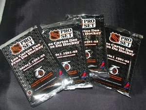 4 unopened packs of 1991/92 ProSet French Edition Hockey Cards-Series 1 - Picture 1 of 1