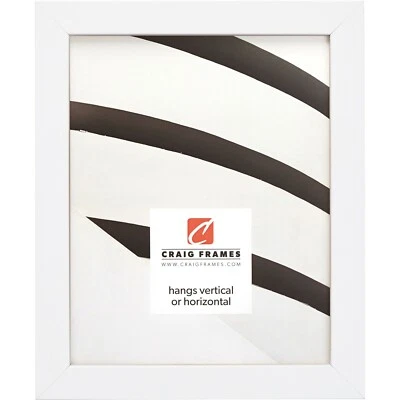 Craig Frames Essentials, 1 Inch Wide Modern Satin White Picture Frame