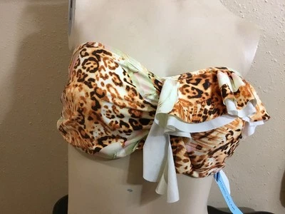 Antonio Melani Leopard Ruffle Bandeau Top Size M - Image 1 of 4