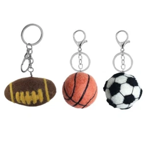 Felt 3D Balls Keychain for Sports Lovers Mobile Phone Hanging Chain Decoration - Picture 1 of 11