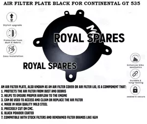"AIR FILTER PLATE, BLACK" FIT FOR ROYAL ENFIELD CONTINENTAL GT 535 - Picture 1 of 7