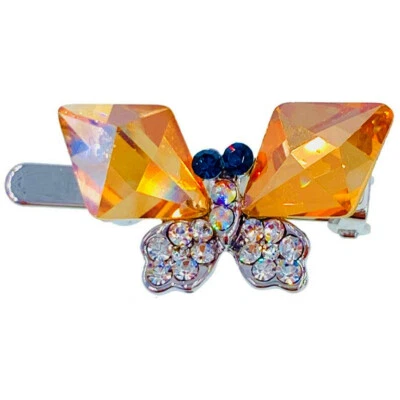 BUTTERFLY MAGNETIC HAIR CLIP HAIRPIN SMALL BARRETTE made with SWAROVSKI CRYSTAL - Image 1 of 3