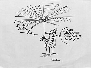 [Funny - Press] François Frapar:le Grand Umbrella,Drawing Original Signed