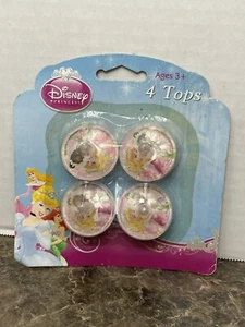 Disney Princess Tiana & Aurora Rare 2011 Pack of 4 Toy Tops New in Box - Picture 1 of 4