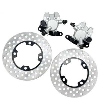 Front Brake Calipers & Brake Rotors for Yamaha Grizzly 350 YFM350 4x4 2007-2014 - Image 1 of 2