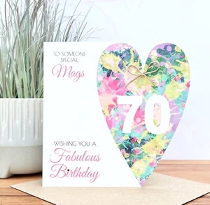 Tarjeta de cumpleaños personalizada hecha a mano 15 16 18 21 30 40 50 60 70 - Imagen 1 de 2