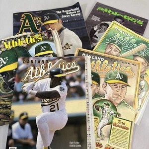 Lot of 6 Vintage Oakland A's Magazines Game Notes Inserts and Tickets 1990's - Picture 1 of 18