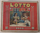 Vintage Lotto game. Antique game. 90 wooden bingo numbers. Tiles. Cards.
