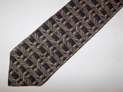 Corbata de seda Croft & Barrow tejido negro y marrón 56" x 3 3/4" Foto 1 de 2