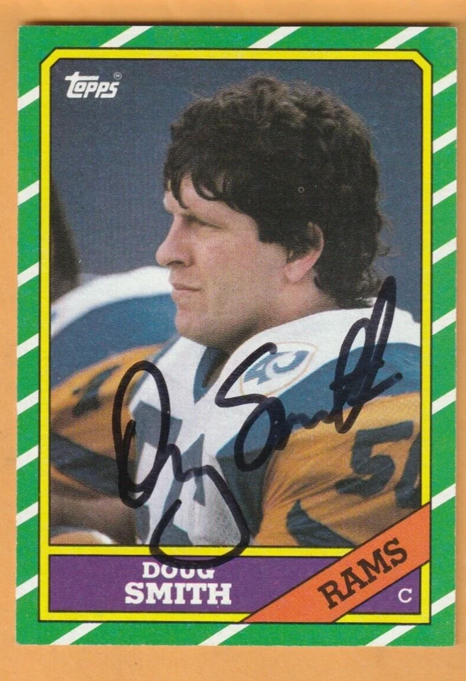 Doug Smith Los Angeles Rams AUTO Signed 1986 Topps Bowling Green Falcons - Image 1 of 2