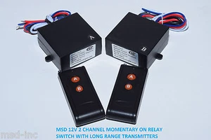 MSD 12V DC 15A 315mhz 2ch Momentary Switch 2 Long Range Remote Control RM22P2 - Bild 1 von 3