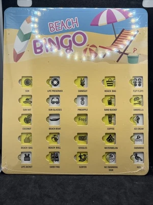 Beach Travel Bingo Finger Tip Shutter Cards with Sliding Windows NEW - Image 1 of 2