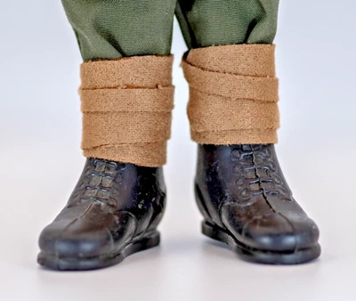 Vintage Action Man VAMAN Repro NO3 Combat Marine Puttees hellbraun (nur ein Paar)