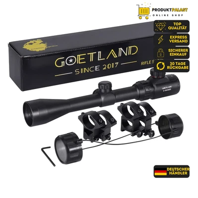 Goetland Gewehr Zielfernrohr 3-9x40 EG Airsoft Rot Grün Fadenkreuz mit Montage