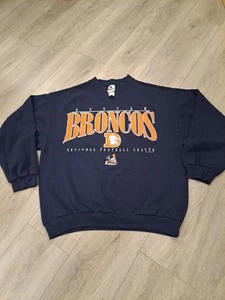Vintage 1996 Denver Broncos Sweatshirt Riddell Logo Script NFL Football - Picture 1 of 6