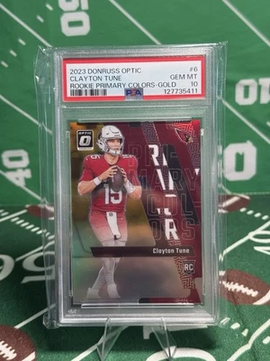 2023  Donruss Optic -Primary Colors -Clayton Tune #6 Gold Prizm /10 (RC) PSA 10 - Image 1 of 2