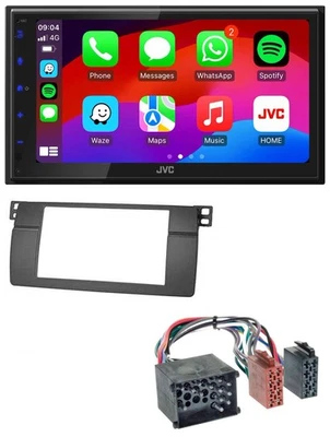 JVC Bluetooth 2DIN MP3 DAB USB Autoradio für BMW 3er E46 mit großem Navi Rundpin - Bild 1 von 4