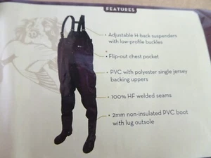 frogg toggs Men's Rana PVC Lug Sole Chest Wader Brown Size 9 - Picture 1 of 4