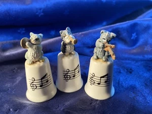 Raro 3 gatitos musicales dedales hueso fino porcelana hecho en Inglaterra - Imagen 1 de 8